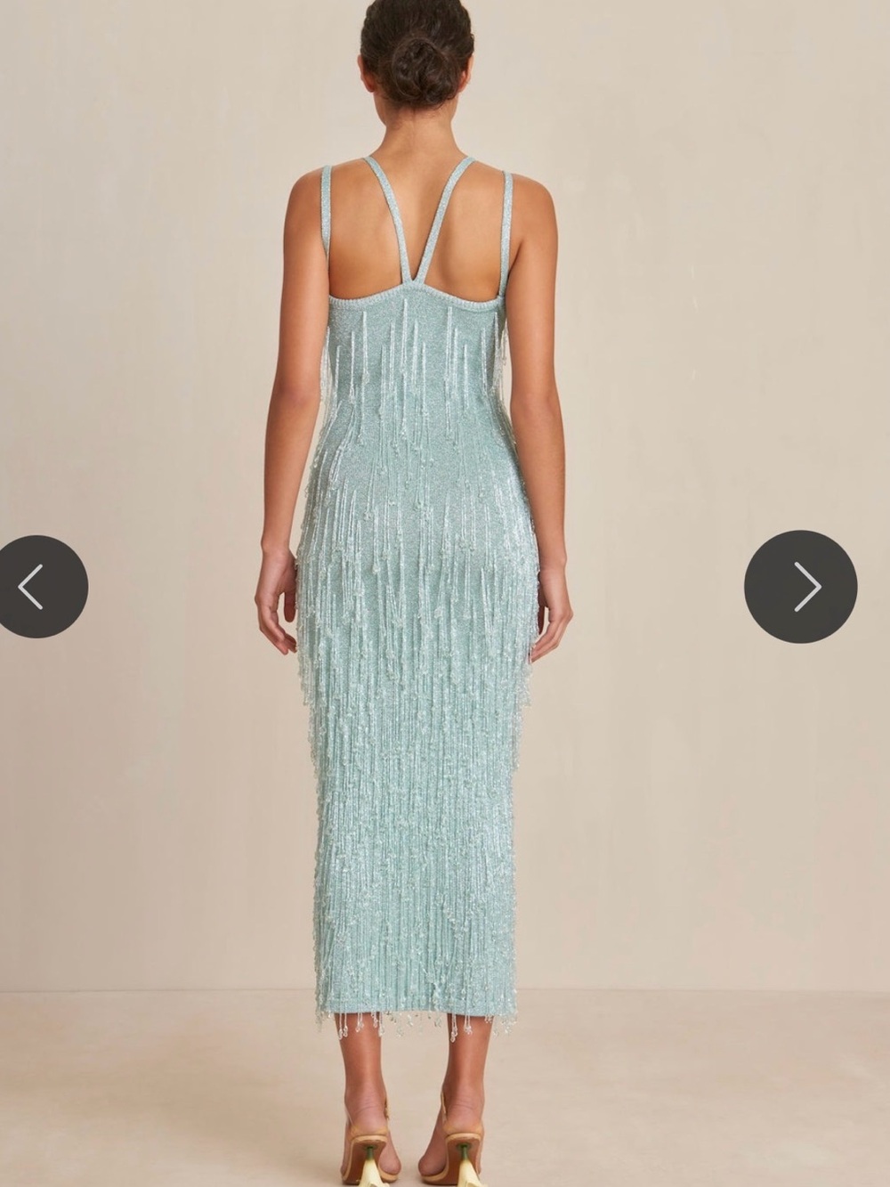 cult gaia Mint Beaded Fringe Midi Dress - Picture 5 of 6